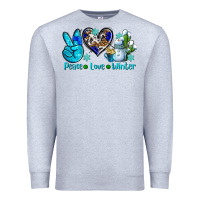 Heather Grey peace love winter ado Premium Sweatshirt - AdoDesignShop