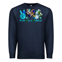 Navy peace love winter ado Premium Sweatshirt - AdoDesignShop