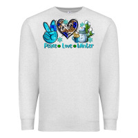 Oatmeal Heather peace love winter ado Premium Sweatshirt - AdoDesignShop
