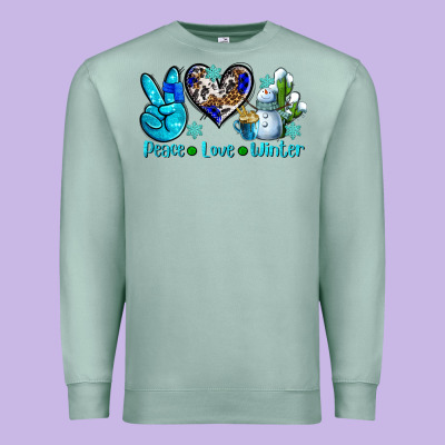 Peace Love Winter Ado Premium Sweatshirt Designed By Adodesignshop