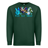 Sports Green peace love winter ado Premium Sweatshirt - AdoDesignShop