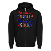 Black American heart southern soul Zipper Hoodie - Neo Western