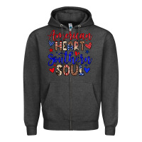Charcoal Heather American heart southern soul Zipper Hoodie - Neo Western