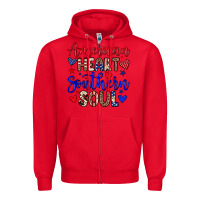 Red American heart southern soul Zipper Hoodie - Neo Western