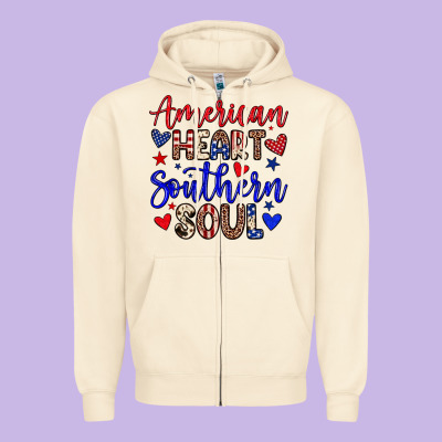 American Heart Southern Soul Zipper Hoodie Designed By Neo Western