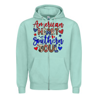 Seafoam American heart southern soul Zipper Hoodie - Neo Western