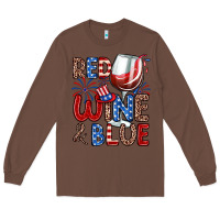 Chestnut red wine and blue Long Sleeve Tee - Zillion Design Studio