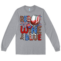 Heather Grey red wine and blue Long Sleeve Tee - Zillion Design Studio