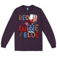 Plum red wine and blue Long Sleeve Tee - Zillion Design Studio
