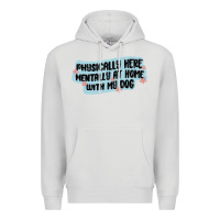 Dove Grey physically here mentally at home with my dog Premium Hoodie - MaliasSmallBusiness