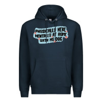 Navy physically here mentally at home with my dog Premium Hoodie - MaliasSmallBusiness