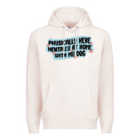 Pale Pink physically here mentally at home with my dog Premium Hoodie - MaliasSmallBusiness