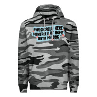 Slate Camo physically here mentally at home with my dog Premium Hoodie - MaliasSmallBusiness