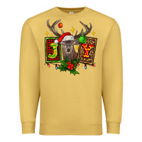 Antique Gold joy with reindeer ado Premium Sweatshirt - AdoDesignShop