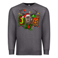 Charcoal Heather joy with reindeer ado Premium Sweatshirt - AdoDesignShop