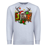 Heather Grey joy with reindeer ado Premium Sweatshirt - AdoDesignShop