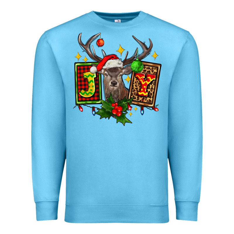 Joy With Reindeer Ado Premium Sweatshirt by AdoDesignShop | Teevron