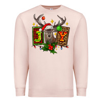 Pale Pink joy with reindeer ado Premium Sweatshirt - AdoDesignShop