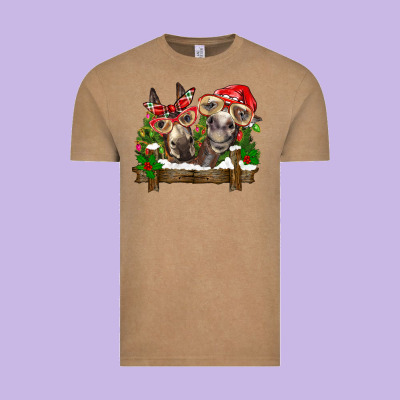 Christmas Donkeys Vintage Tee Designed By Barkaloodesign