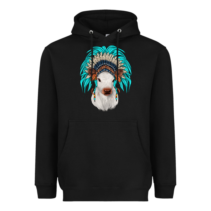 Calf Indian Headdress Heavyweight Hoodie by JahusDesignShop | Teevron