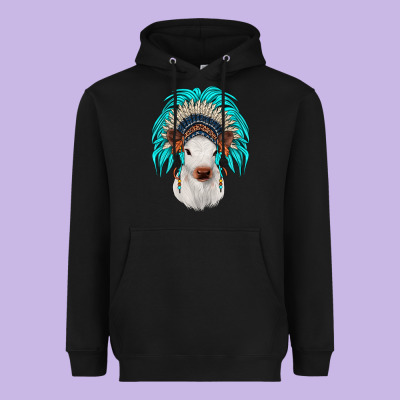 Calf Indian Headdress Heavyweight Hoodie Designed By Jahusdesignshop