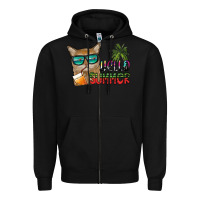 Black hello summer Zipper Hoodie - SublimationCraftShop