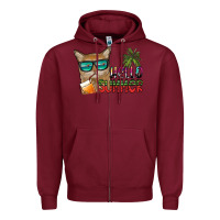 Burgundy hello summer Zipper Hoodie - SublimationCraftShop