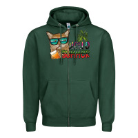 Sports Green hello summer Zipper Hoodie - SublimationCraftShop