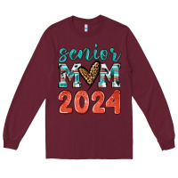 Burgundy senior mom 2024 tbw Long Sleeve Tee - texasbilliewilder