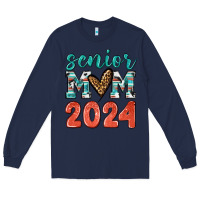 Navy senior mom 2024 tbw Long Sleeve Tee - texasbilliewilder