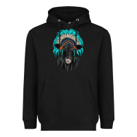 Black black angus indian headdress Heavyweight Hoodie - JahusDesignShop