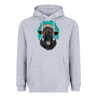 Heather Grey black angus indian headdress Heavyweight Hoodie - JahusDesignShop