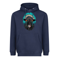 Navy black angus indian headdress Heavyweight Hoodie - JahusDesignShop