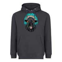 Smoke black angus indian headdress Heavyweight Hoodie - JahusDesignShop
