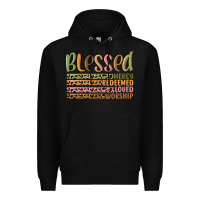 Black retro blessed redeemed quotes Premium Hoodie - MaliasSmallBusiness