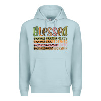 Blue Mist retro blessed redeemed quotes Premium Hoodie - MaliasSmallBusiness