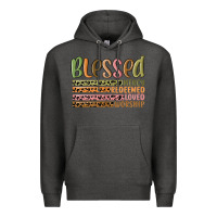 Charcoal Heather retro blessed redeemed quotes Premium Hoodie - MaliasSmallBusiness