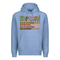 Colony Blue retro blessed redeemed quotes Premium Hoodie - MaliasSmallBusiness