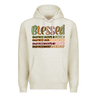 Oatmeal Heather retro blessed redeemed quotes Premium Hoodie - MaliasSmallBusiness