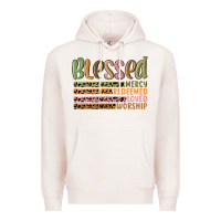 Pale Pink retro blessed redeemed quotes Premium Hoodie - MaliasSmallBusiness