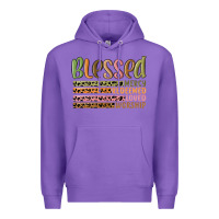 Purple retro blessed redeemed quotes Premium Hoodie - MaliasSmallBusiness