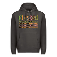 Smoke retro blessed redeemed quotes Premium Hoodie - MaliasSmallBusiness