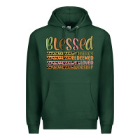 Sports Green retro blessed redeemed quotes Premium Hoodie - MaliasSmallBusiness