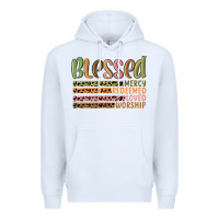 White retro blessed redeemed quotes Premium Hoodie - MaliasSmallBusiness