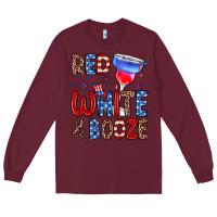 Burgundy red white and booze Long Sleeve Tee - Zillion Design Studio