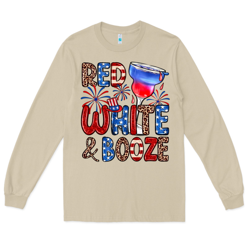 Red White And Booze Long Sleeve Tee by Zillion Design Studio | Teevron