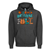Charcoal Heather welcome fall Zipper Hoodie - HRA Design Shop