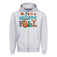 Heather Grey welcome fall Zipper Hoodie - HRA Design Shop