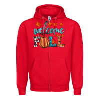 Red welcome fall Zipper Hoodie - HRA Design Shop