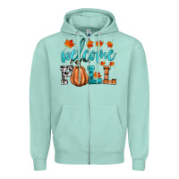 Seafoam welcome fall Zipper Hoodie - HRA Design Shop